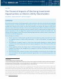 Cover page: The Financial Impacts of Declining Investment Opportunities on Electric Utility Shareholders: