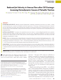 Cover page: Reduced Jet Velocity in Venous Flow after CSF Drainage: Assessing Hemodynamic Causes of Pulsatile Tinnitus