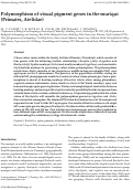 Cover page: Polymorphism of visual pigment genes in the muriqui (Primates, Atelidae)