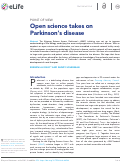 Cover page of Open science takes on Parkinson's disease.