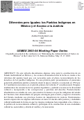 Cover page: Diferentes pero Iguales: los Pueblos Indígenas en México y el Acceso a la Justicia