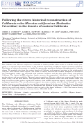 Cover page: Following the rivers: historical reconstruction of California voles Microtus californicus (Rodentia: Cricetidae) in the deserts of eastern California