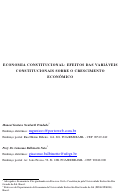 Cover page: ECONOMIA CONSTITUCIONAL: EFEITOS DAS VARIÁVEIS CONSTITUCIONAIS SOBRE O CRESCIMENTO ECONÔMICO