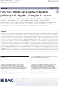 Cover page: PI3K/AKT/mTOR signaling transduction pathway and targeted therapies in cancer.