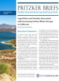 Cover page of Legal Risks and Timeline Associated with Increasing Surface Water Storage in California