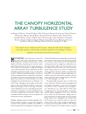 Cover page: The Canopy Horizontal Array Turbulence Study