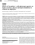 Cover page: Effects of Trecadrine®, a β3-adrenergic agonist, on leptin secretion, glucose and lipid metabolism in isolated rat adipocytes