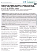Cover page: Prospective cohort study of respiratory effects at ages 14 to 26 following early life exposure to arsenic in drinking water