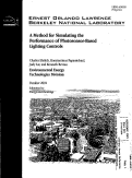 Cover page: A Method for Simulating the Performance of Photosensor-Based Lighting Controls