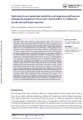 Cover page: Exploring how residential mobility and migration influences teenage pregnancy in five rural communities in California: youth and adult perceptions