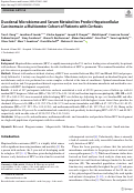 Cover page: Duodenal Microbiome and Serum Metabolites Predict Hepatocellular Carcinoma in a Multicenter Cohort of Patients with Cirrhosis