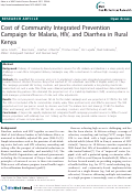 Cover page: Cost of Community Integrated Prevention Campaign for Malaria, HIV, and Diarrhea in Rural Kenya