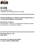 Cover page: Gender(ed) Migrations: Shifting Gender Subjectivities in a Transnational Mexican Community