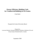 Cover page: Energy Efficiency Building Code for Commercial Buildings in Sri 
Lanka