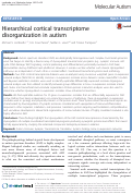 Cover page: Hierarchical cortical transcriptome disorganization in autism