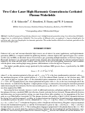 Cover page: Two-Color Laser High-Harmonic Generation in Cavitated Plasma Wakefields: