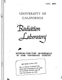 Cover page: HYPERFINE-STRUCTURE MEASUREMENTS OF SOME TRANSURANIC ELEMENTS