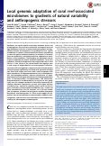 Cover page: Local genomic adaptation of coral reef-associated microbiomes to gradients of natural variability and anthropogenic stressors