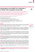 Cover page: Seroprevalence of anti-SARS-CoV-2 antibodies in Colombia, 2020: A population-based study