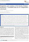 Cover page: Propensity score analysis in the Genetic Analysis Workshop 17 simulated data set on independent individuals