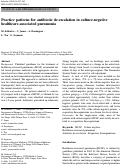 Cover page: Practice patterns for antibiotic de-escalation in culture-negative healthcare-associated pneumonia