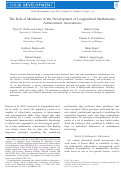 Cover page: The Role of Mediators in the Development of Longitudinal Mathematics Achievement Associations