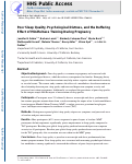 Cover page: Poor Sleep Quality, Psychological Distress, and the Buffering Effect of Mindfulness Training During Pregnancy