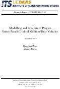 Cover page: Modelling and Analysis of Plug-in Series-Parallel Hybrid Medium-Duty Vehicles