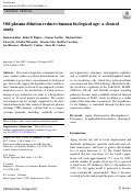 Cover page: Old plasma dilution reduces human biological age: a clinical study