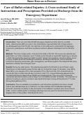 Cover page: Care of Bullet-related Injuries: A Cross-sectional Study of Instructions and Prescriptions Provided on Discharge from the Emergency Department