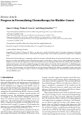 Cover page: Progress in Personalizing Chemotherapy for Bladder Cancer