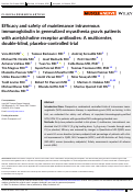 Cover page: Efficacy and safety of maintenance intravenous immunoglobulin in generalized myasthenia gravis patients with acetylcholine receptor antibodies: A multicenter, double-blind, placebo-controlled trial.