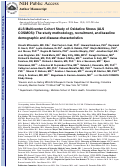 Cover page: ALS Multicenter Cohort Study of Oxidative Stress (ALS COSMOS): Study methodology, recruitment, and baseline demographic and disease characteristics