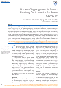 Cover page: Burden of Hyperglycemia in Patients Receiving Corticosteroids for Severe COVID-19.