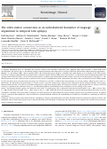 Cover page: The white matter connectome as an individualized biomarker of language impairment in temporal lobe epilepsy