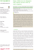 Cover page: Human children but not chimpanzees make irrational decisions driven by social comparison