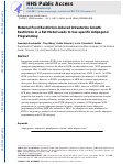 Cover page: Maternal food restriction‐induced intrauterine growth restriction in a rat model leads to sex‐specific adipogenic programming