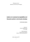 Cover page: Indoor air movement acceptability and thermal comfort in hot-humid climates