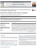 Cover page: Pulmonary inflammatory effects of source-oriented particulate matter from California's San Joaquin Valley