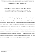 Cover page: Synthesis of colloidal cobalt nanoparticles with controlled size and shapes