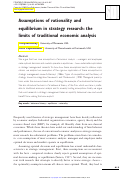 Cover page: Assumptions of Rationality and Equilibrium in Strategy Research: The Limits of Traditional Economic Analysis