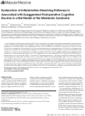 Cover page: Dysfunction of inflammation-resolving pathways is associated with exaggerated postoperative cognitive decline in a rat model of the metabolic syndrome.