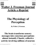 Cover page: The Physiology of Perception