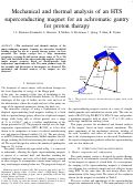 Cover page: Mechanical and Thermal Analysis of an HTS Superconducting Magnet for an Achromatic Gantry for Proton Therapy