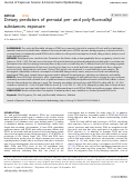 Cover page: Dietary predictors of prenatal per- and poly-fluoroalkyl substances exposure