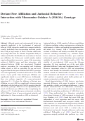 Cover page: Deviant Peer Affiliation and Antisocial Behavior: Interaction with Monoamine Oxidase A (MAOA) Genotype