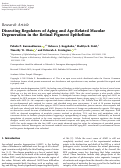 Cover page: Dissecting Regulators of Aging and Age-Related Macular Degeneration in the Retinal Pigment Epithelium.