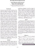 Cover page: Reasoning about Ecological Systems