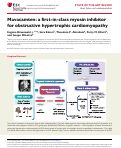 Cover page: Mavacamten: a first-in-class myosin inhibitor for obstructive hypertrophic cardiomyopathy.