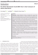 Cover page: The Brief Attachment Scale (BAS‐16): A short measure of infant attachment